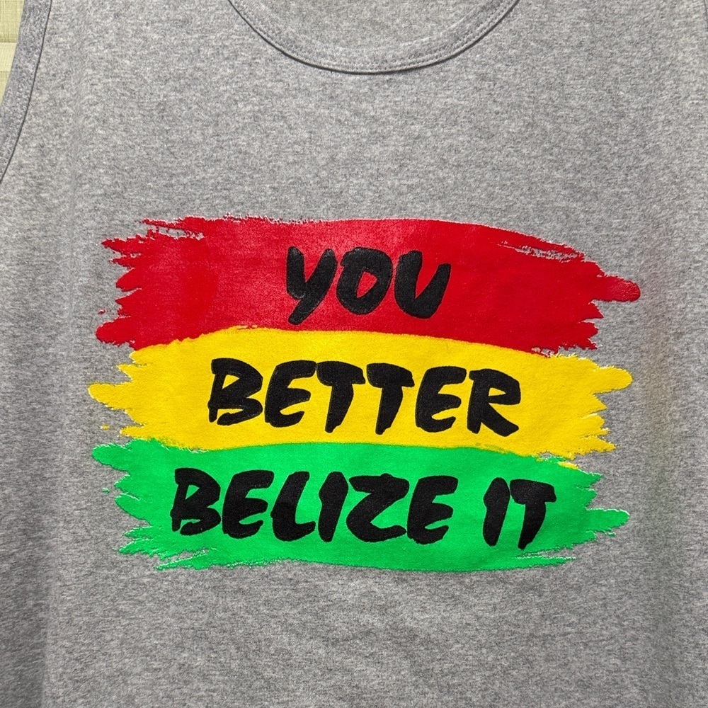 Gray Tank Top with Colorful Graphic - Picture 2 of 4
